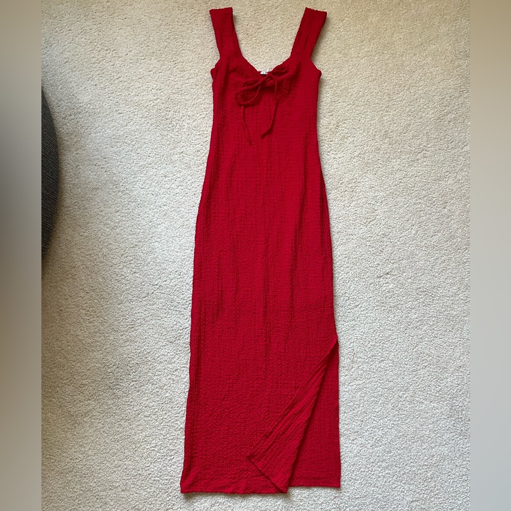Red midi dress (NWOT)